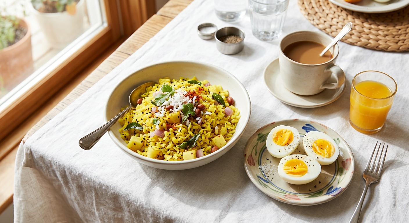 Poha & Eggs